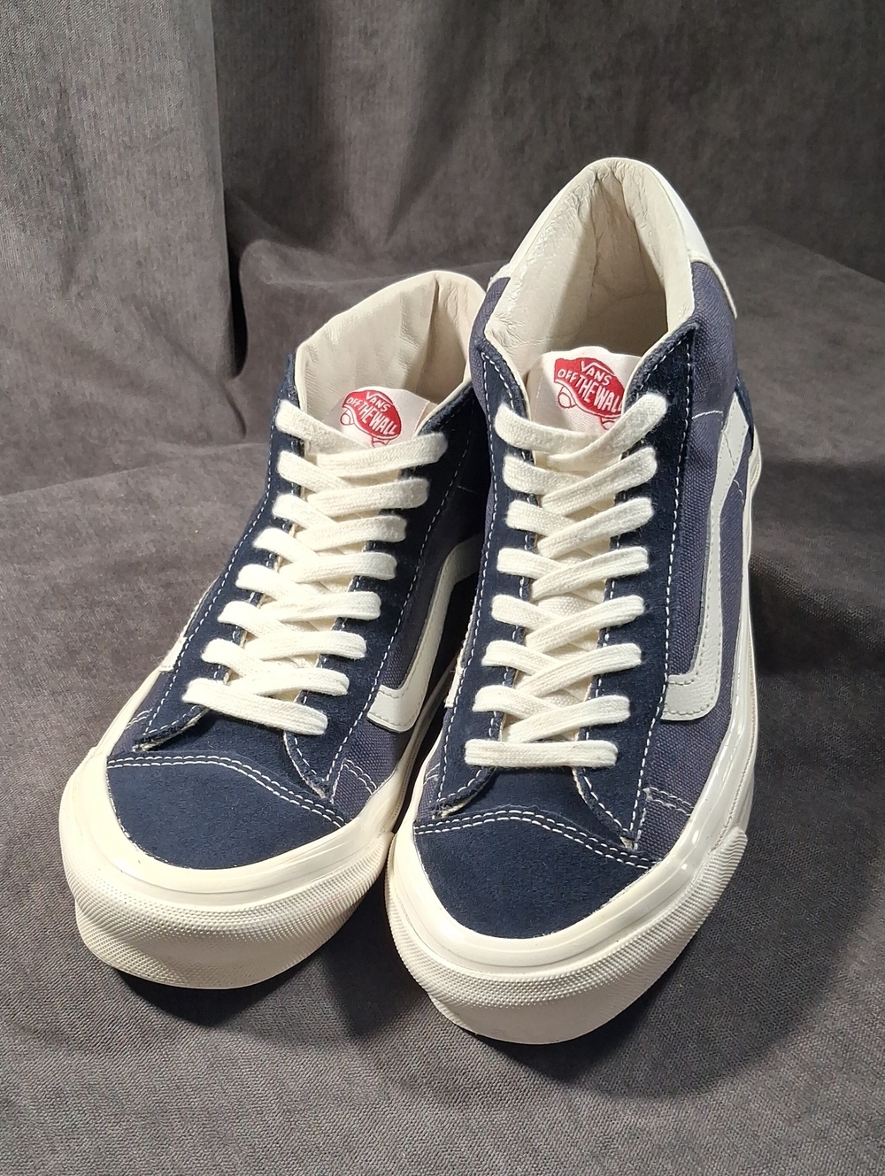 Vans OG Mid Skool LX Parisian Night Blue Suede Leather Canvas Sneakers VG US 6.5